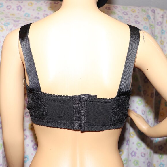 Vintage 1950's Black Lace  Bullet Bra by Lady Cameo Dallas 34 HH - Picture 4 of 9